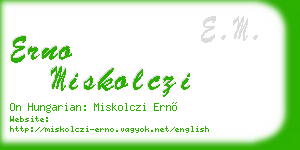 erno miskolczi business card